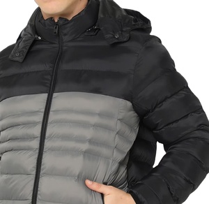 Blouson d'hiver matelassé pour homme de haute qualité, dernier design avec col à capuche, couleur unie, prix de gros 2026 - Product Image 2