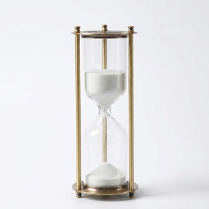 Sablier de luxe en laiton massif, sablier vintage en laiton poli pour la décoration de la maison, du bureau ou de la table, 30 ou 60 minutes, style nautique - Product Image 4