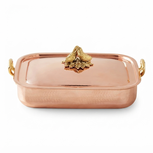 Casserole en cuivre pur avec couvercle, poignées en laiton, finition martelée, fait main, ustensile de service, vente en gros, pot de cuisine - Product Image 1