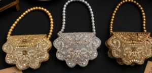 Luxury Metal <b>Clutch</b> Bag with Pearl Beaded Handle Eco-Friendly Evening Handbag for <b>Wedding</b> Party Bridal & Festive Occasions - Product Image 2