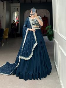Lehenga Choli Moderno Bordado en Georgette para Mujer, Estilo Tradicional Indio-Pakistaní, Contemporáneo y Personalizable para Festividades - Product Image 4