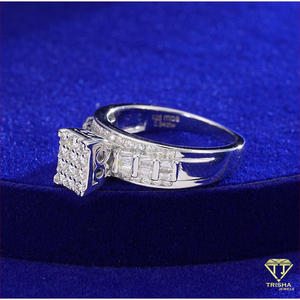 Bague de mode en argent sterling 925 de qualité supérieure avec diamant Moissanite, design moderne à accent carré pour les grossistes en bijoux - Product Image 3
