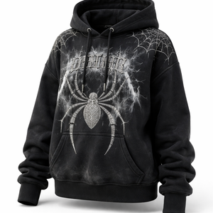 Wholesale Custom Premium Winter Autumn Printed <b>Sequined</b> Spider Hoodie with Rhinestones-OEM Supplier for Womens Fashion - Product Image 3