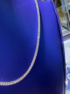 Collier tennis de luxe en moissanite, argent 925, taille émeraude, chaîne entièrement pavée, bijoux fins élégants, style cadeau affirmé - Product Image 4