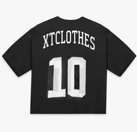 Camiseta de Fútbol Americano Personalizada de Alta Calidad, Transpirable, de Secado Rápido, Cuello en V, Sublimada, de Poliéster, Estilo Corto y Cuadrado para Hombre
