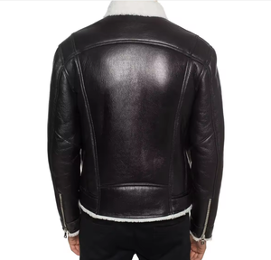 Veste de moto décontractée en cuir PU pour homme, col roulé, doublure en polyester, vêtements d'hiver pour moto, couleur unie, fermeture éclair - Product Image 3