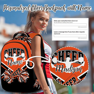 Cheerleading <b>Backpack</b> for Women Adult Custom Printed Rhinestone Logo Black Nylon/Cotton/Neoprene Heat-Transfer Printed - Product Image 3