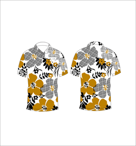 เสื้อโปโลพิมพ์ลายดอกไม้สีเหลืองมัสตาร์ดสีขาวสำหรับผู้ชายแขนสั้นลำลองแฟชั่นฤดูร้อนเสื้อโปโลกอล์ฟ - Product Image 6