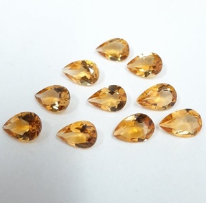 Citrino natural en forma de pera, corte facetado, piedra preciosa suelta, lote de piedras para joyería, para hacer anillos, collares y cuentas. - Product Image 1
