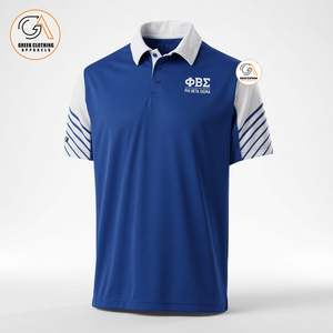 Chemise décontractée à manches courtes pour homme Phi Beta Sigma, en coton sergé imprimé numérique 210g non tissé, bleu et blanc, avec poche, séchage rapide - Product Image 5