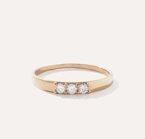 Round Cut Three Stone Moissanite Wedding Band 925 Sterling Silver Anniversary <b>Ring</b> Bridal Stackable <b>Ring</b> Minimalist Wedding <b>Ring</b> - Product Image 3