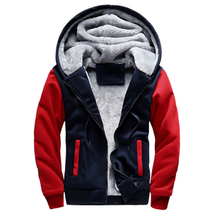 New Men's Winter <b>Thick</b> Warm <b>Fleece</b> Zipper Hoodie Sweatshirt Coat Casual Tracksuit Sportswear M-5XL Blue - Product Image 2