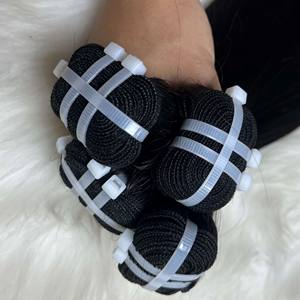 ผมตรงเนื้อนุ่มสีดำ100% เส้นผมมนุษย์ที่ยังไม่ผ่านกระบวนการทำหนังกำพร้า - Product Image 4