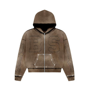 Ensemble survêtement style baggy délavé au soleil, couleur unie, avec impression de votre marque privée (hoodie et pantalon de survêtement) - Product Image 3
