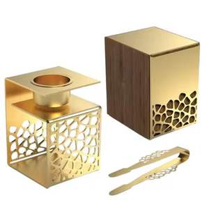 Arabic Bakhoor Incense Burner Gold Metal Mabkhara Oud Burner Islamic Home Decor Ramadan <b>Eid</b> <b>Gift</b> Incense Holder - Product Image 4