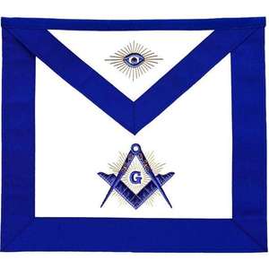 Tablier de chanoine maçonnique de haute qualité, bleu, avec décoration en dentelle, en cuir brodé, vente en gros, de qualité supérieure - Product Image 2