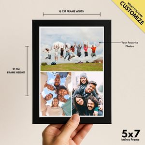 Cadre photo vintage rectangulaire vertical moderne en bois massif fait main, imprimé en couleur, support mural pour affiche en bois - Product Image 5
