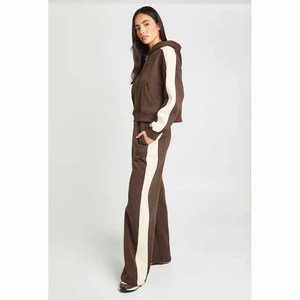 Tall Girl Friendly Women Letter Tracksuit Zip up Hoodie <b>Crop</b> Top Flare Pants Two Piece Set Casual Sports <b>Ladies</b> Sweat Suit - Product Image 2