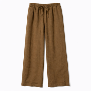 Pantalones de Mujer de Mezcla de Lino, Cintura Elástica, Corte Recto, Holgados, Casuales, Transpirables, de Secado Rápido, Ecológicos, con Detalle de Encaje - Product Image 4