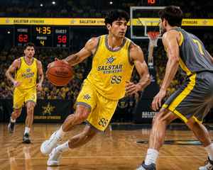 Maillot de basket-ball personnalisé pour homme, en maille, avec fermeture à pression, séchage rapide, polyester, sublimation, impression jaune, col en V, très vendu - Product Image 3