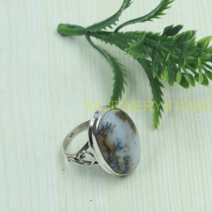 Natural Dendrite Opal <b>Ring</b> 925 Sterling Silver Handmade <b>Statement</b> Oval Gemstone <b>Ring</b> Vintage Jewelry Gift for Women Unisex Her - Product Image 2