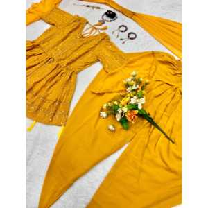 Designer <b>Party</b> <b>Jumpsuit</b> with Top-Bottom and Fancy Dupatta for Special Occasions - Product Image 5