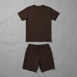 2026 Wholesale Summer Men's Casual Shorts <b>Set</b> Plain Color Solid 100% Cotton Jersey Quick Dry Knitted Customized Logo <b>Twin</b> <b>Set</b> - Product Image 4