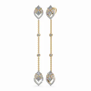 Pendientes de Diamantes Cultivados en Laboratorio Blushing Brilliance, Oro de 18K, 96 Piezas, Certificados por IGI, Joyería Moderna para Mujer - Product Image 1