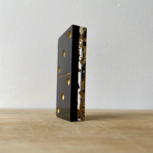 Jeu de dominos en résine noir et or, ensemble de jeu de luxe - Product Image 5