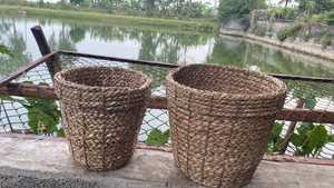 Handmade Eco-Friendly Waterproof Modern Water Hyacinth <b>Storage</b> <b>Basket</b> Natural Woven <b>Rectangular</b> Tray Multifunction Geometric - Product Image 3