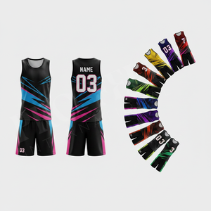 Vêtements de sport en gros, maillot de basket sans manches respirant et short, uniforme à séchage rapide, design imprimé numérique - Product Image 1