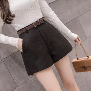 Women's High Waist Solid Color Shorts With Belt Casual Style Regular Fit Woven Fabric Anti-Wrinkle Design - Product Image 5