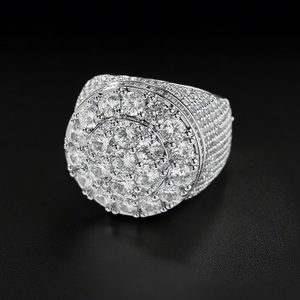 Luxury Cluster Diamond <b>Ring</b> <b>Set</b> Iced Out Gold <b>Silver</b> Statement <b>Rings</b> Hip Hop Jewelry For Men And Women - Product Image 2