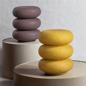 Table d'appoint en métal au design empilable postmoderne de luxe, table d'appoint en fer forgé, table basse ronde couleur macaron pour la décoration intérieure design - Product Image 1