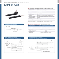 Sensor Silinder Pneumatik D-A93 Tipe Ramping dengan Sakelar Otomatis Reed yang Dipasang di Slot |   Penginderaan Magnetik Tanpa Kontak |   CE |   untuk Silinder Udara