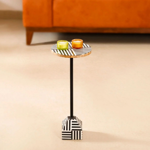 <b>Round</b> Metal Top Drink <b>Table</b> With Resin Base Modern Tall Drink <b>Table</b> - Product Image 4