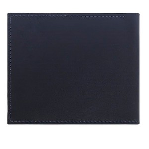 Premium Dark Navy Blue Leather Bifold Wallets for Men with <b>ID</b> Window Card Slots Slim Minimalist Design Durable Stitching Pockets - Product Image 1