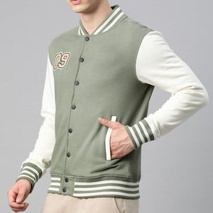 Custom Embroidery Patch Work Winter Varsity Jackets Leather Sleeve Baseball Jacket C Men's Bomber Letterman Jacket - Product Image 2