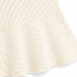 Pull côtelé à col rond en 100 % coton pour femme, manches longues, couleur unie, style décontracté, automne-hiver, OEM ODM Front - Product Image 4