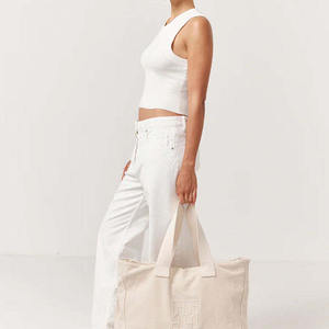 Sac fourre-tout de sport en coton/toile, grande capacité, écologique, recyclable, avec longue bandoulière, vente en gros - Product Image 2