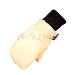Mitaines en cuir pour femmes, gants d'hiver thermiques imperméables en peau de mouton, mitaines de travail décontractées, respirantes et confortables - Product Image 5