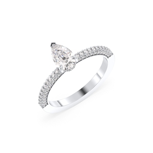 Anillo de compromiso solitario REYES personalizado con moissanita de corte pera de 1.2 quilates para mujer, plata de ley 925, joyería hip hop. - Product Image 1