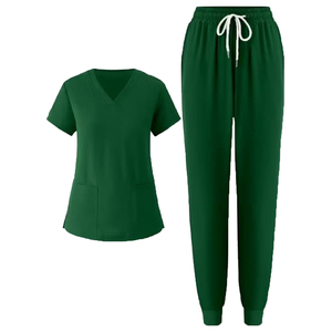 Haut de blouse médicale à col en V pour femme, en polyester de haute qualité, extensible et respirant, ensemble d'uniformes d'infirmière, tenue médicale en spandex pour hôpital - Product Image 3