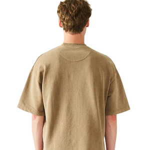 T-shirt Homme Oversize Col Rond Manches Courtes Évasées Épaules Tombantes Coupe Décontractée Ample Style Streetwear Personnalisé Vente en Gros Coton - Product Image 1