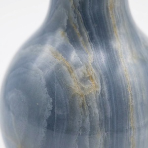 Vase à fleurs classique en onyx bleu naturel, écologique, fait main, à col court, plusieurs couleurs, Noël, Halloween - Product Image 2