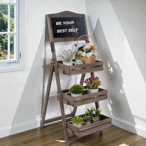 Wooden Ladder Shelf For Fruits <b>Vegetables</b> Grocery Kitchen Storage Rack Countertop Organizer Home Decor <b>Stand</b> From India - Product Image 5