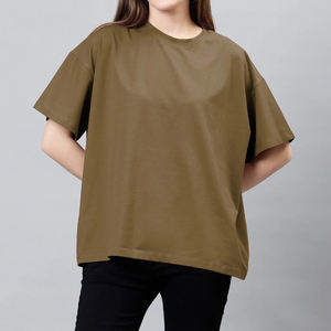Camiseta cómoda para mujer, informal, de manga corta, cuello redondo, mezcla de algodón, suave, transpirable, top de moda de verano, corte relajado, en oferta. - Product Image 6