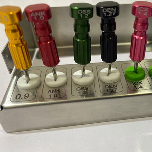 Kit de forets dentaires pour sinus lift, plusieurs couleurs, poignée moletée, instruments chirurgicaux manuels Classe I 0.9 1.0 1.2 1.27 1.4 - Product Image 6