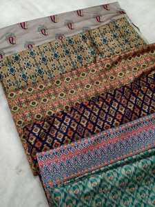 Tissu 100% soie, tissu brodé imprimé, tissu rayé, tissu brodé Banarasi - Product Image 3