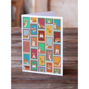 Lunatique A7 Taille 5x7 Cartes Vierge Pack de 8 Lots de Rouge Blanc Pembroke Corgi Cartes de Voeux avec Enveloppes - Product Image 2